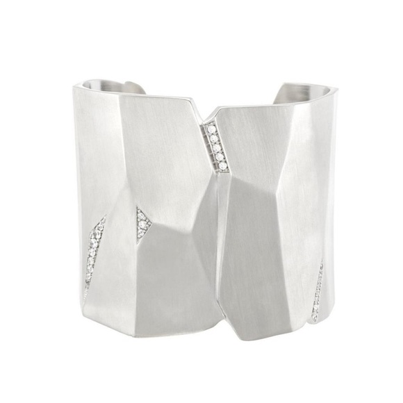 Kendra Scott Jewelry - Kendra Scott Constance Silver Geometric Cuff Bracelet Rhodium Plated Brass/CZ